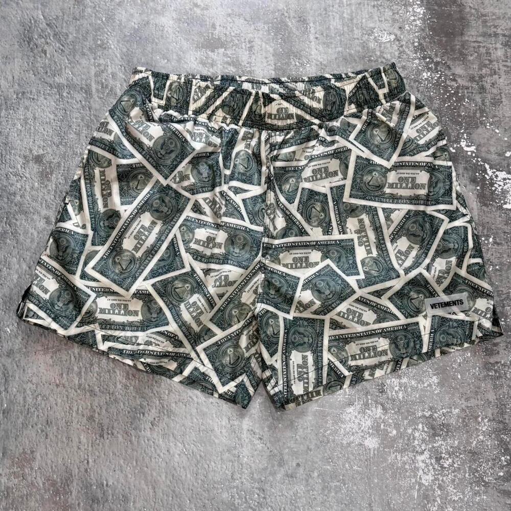 Vetements Million Dollar Shorts. Black & Orange Size Small FW 24. Guram Gvasalia